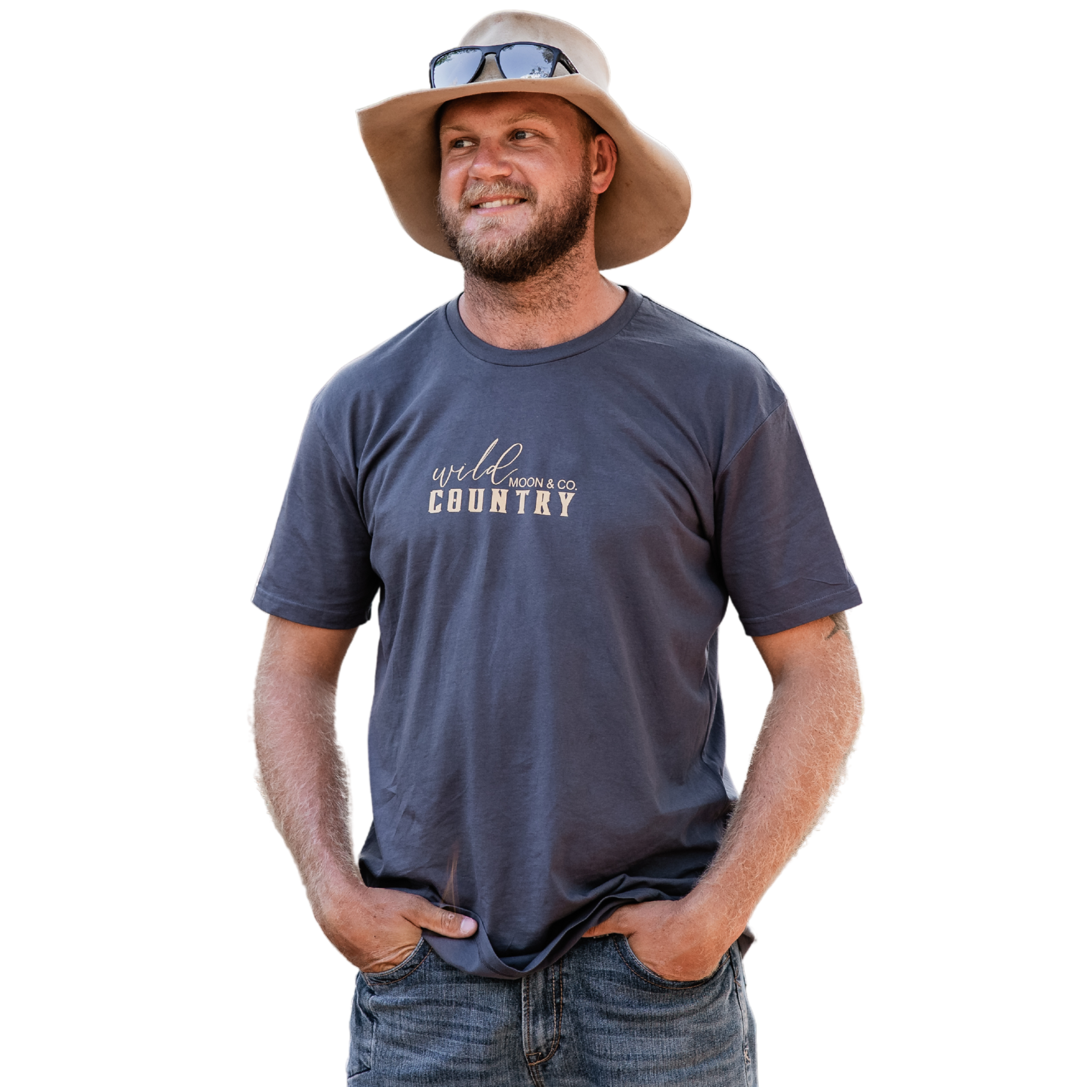 Out West Mens Tee - Petrol Blue